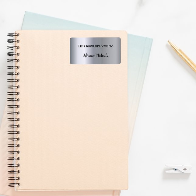 Silver metallic name bookplate adressaufkleber (Von Creator hochgeladen)