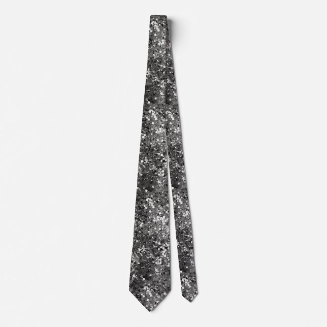 Silver Metallic Sequin Krawatte (Vorderseite)