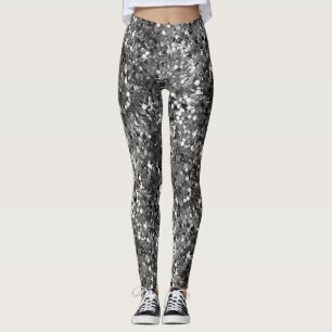 Silver Metallic Sequin Leggings