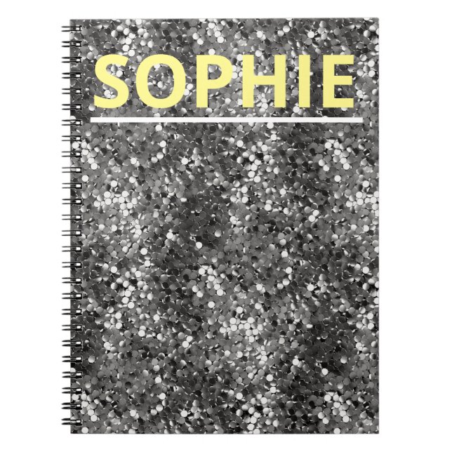 Silver Metallic Sequin Notizblock (Vorderseite)