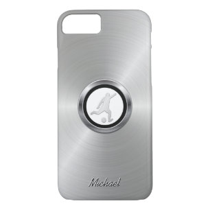 Silver Metallic Soccer mit Ihrem Monogramm Case-Mate iPhone Hülle