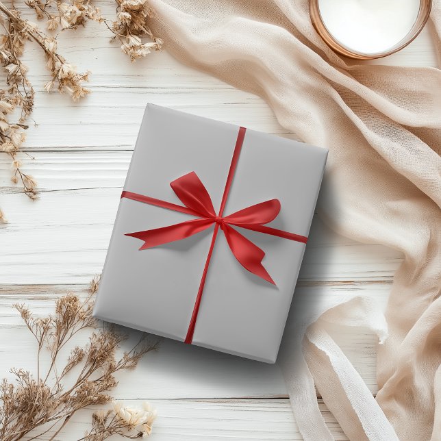 Silver Metallic Solid Color | Classic | elegant Geschenkpapier (Von Creator hochgeladen)