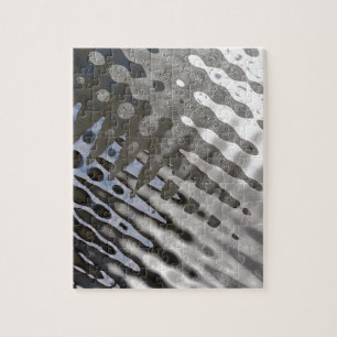 Silver Metallic Steel Textur Abstraktes Muster Puzzle
