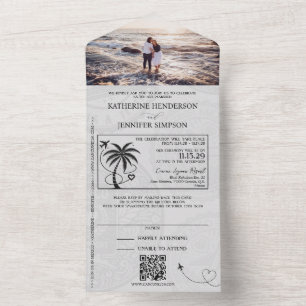 Silver Mexico Passport Hochzeit All In One Einladung