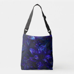 Silver Midnight Blooms Tragetaschen Mit Langen Trägern