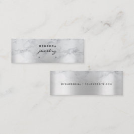 Silver Minimal Marble Script Earring Display-Karte Mini Visitenkarte