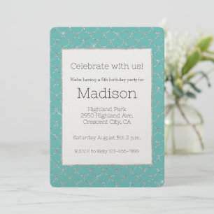 Silver Mint Mermaid Birthday Einladung