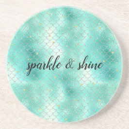 Silver Mint Mermaid Getränkeuntersetzer