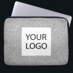 Silver Modern Glitzer - Werbung für kundenspezifis Laptopschutzhülle<br><div class="desc">Silver Modern und Berufliche Imitate Glitzer und sparkle elegante Logo Werbeaktion Corporate Notebook-Bag oder Sleeve Promotional Case für ein Geschenk für die Schönheitsindustrie. Dieser Fall kann auf Ihr Firmenlogo oder Ihr Firmenlogo angepasst werden.</div>