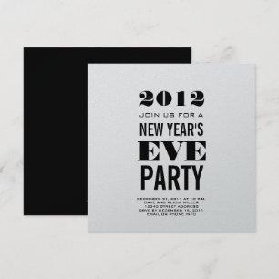 Silver Modern New Year's Eve Party Einladung