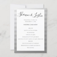 Silver Modern Wedding Zeremony Program