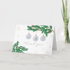 Silver Modern Winter Clothes Ornaments Baby Shower Dankeskarte