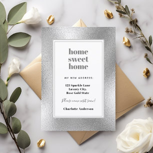 Silver moderner minimalistischer Zuhause-Sweet-Zuh Ankündigung