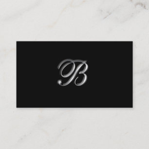 Silver Monogram B Business Cards Visitenkarte