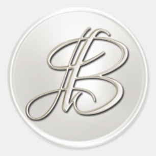Silver Monogram B Umschlag Aufkleber