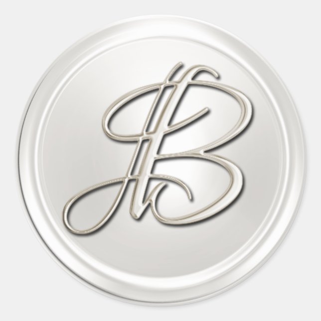 Silver Monogram B Umschlag Aufkleber (Vorderseite)