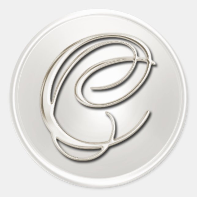 Silver Monogram C Umschlag Aufkleber (Vorderseite)