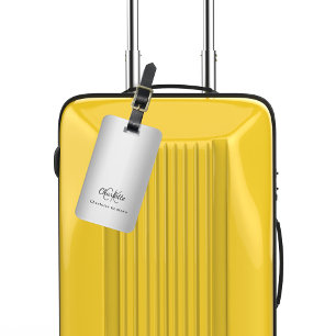 Silver Monogram Initialen elegant Gepäckanhänger