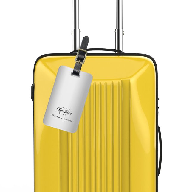 Silver Monogram Initialen elegant Gepäckanhänger (Von Creator hochgeladen)