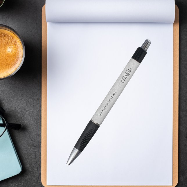 Silver Monogram Name Skript Kugelschreiber (Von Creator hochgeladen)