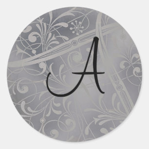 Silver Monogram Umschlag Aufkleber