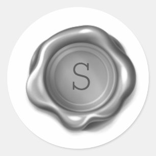 Silver Monogram Wax Melt Siegel Metallic Sticker