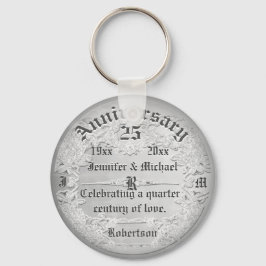 Silver Monogram zum 25. Jahrestag Schlüsselanhänger