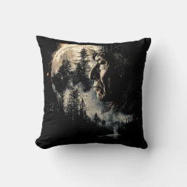 SIlver Moon Lone Indian Kissen