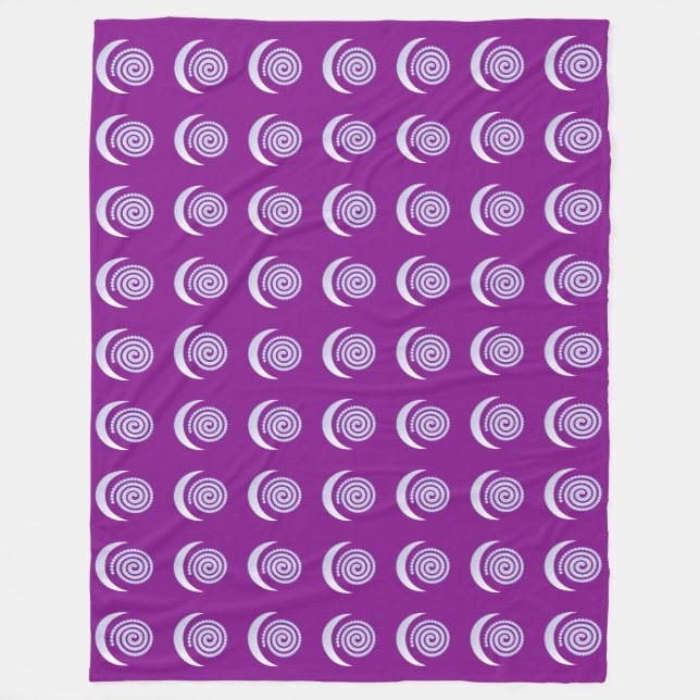 Silver Moon Spiral auf lila Fleecedecke (Vorderseite)