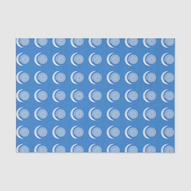 Silver Moon Spiral auf tiefblau Seidenpapier (Vorderseite)