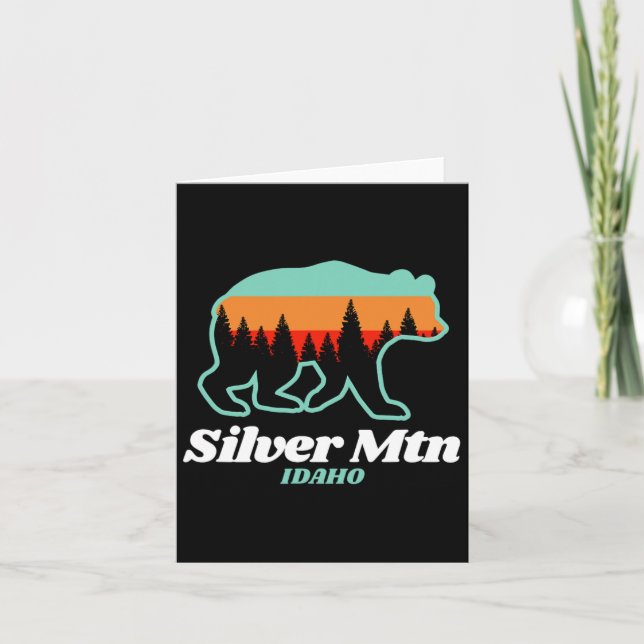 Silver Mountain Idaho Skifahren Snowboarden Bär Karte (Vorderseite)