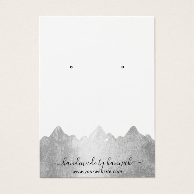 Silver Mountains Skyline Handmade Earring Display (Vorderseite)