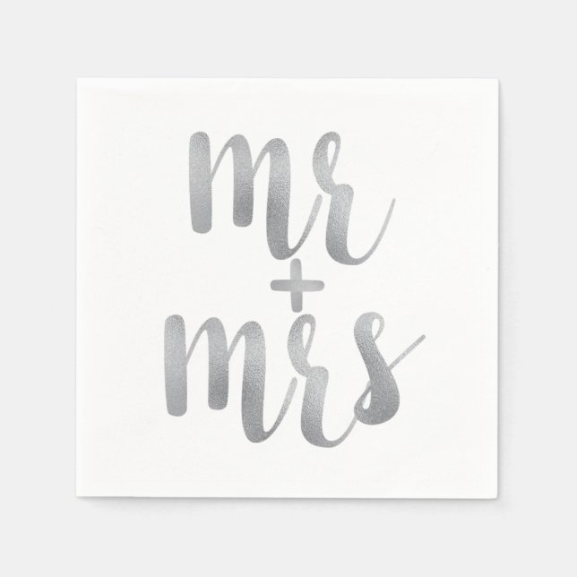 Silver mr. Cocktail-Servietten, Schriftart Serviette (Vorderseite)