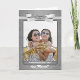 Silver Mrs & Mrs Lesbian Gay Wedding Reception Einladung