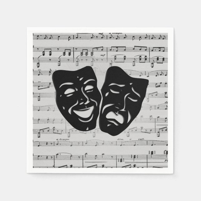 Silver Music and Theatermasken Serviette (Vorderseite)