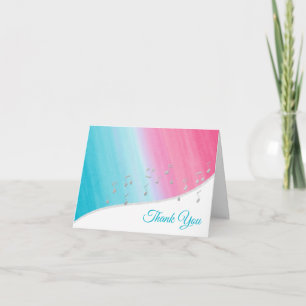 Silver Musiknotens Vielen Dank Dankeskarte