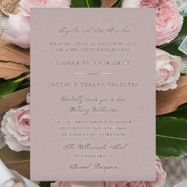 Silver Musk Pink Formal Elegante Hochzeit Folieneinladung