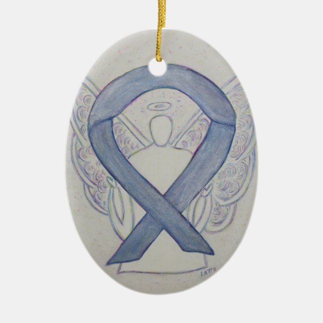 Silver Mystic Awareness Ribbon Angel Ornament (Vorne)