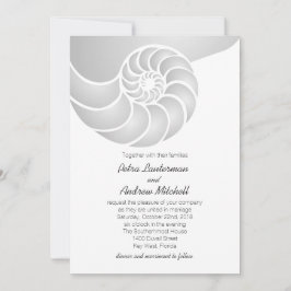 Silver Nautilus Muschel Beach Wedding Einladung
