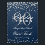 Silver Navy Blue 90th Birthday Gästebuch Confetti Notizblock<br><div class="desc">Elegant 90. Geburtstagsparty Silver Glitzer Confetti auf Navy Blue Vorlage. Einfach zu bedienen und leicht zu personalisieren. Bestelle noch heute!</div>
