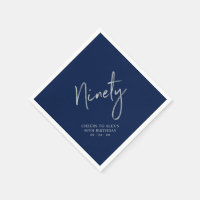 Silver Navy Blue Cheers 90. Geburtstagsparty