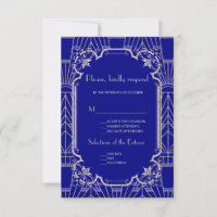 Silver Navy Blue Great Gatsby Art Deco 20s Hochzei