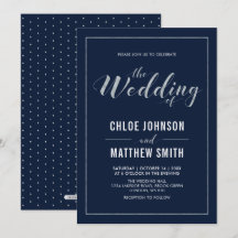 Silver & Navy | Einfache Hochzeit moderner Typogra