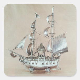 Silver Nef Quadratischer Aufkleber