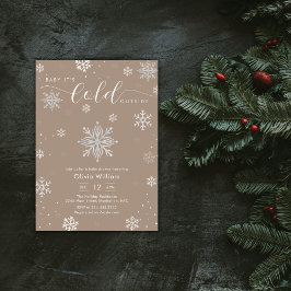 Silver Neutral Magic Winter Snowflake Baby Shower Einladung