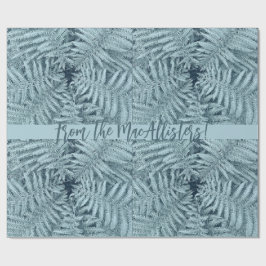 SILVER NEW ZEALAND LEAFN FERN PERSONALISIERT KIWI GESCHENKPAPIER