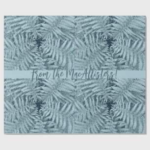 SILVER NEW ZEALAND LEAFN FERN PERSONALISIERT KIWI GESCHENKPAPIER