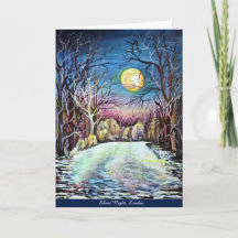 Silver Night Winter Full Moon Moonlit Snowy Forest