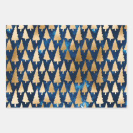 Silver Night Winter Weihnachtswrapping Paper Geschenkpapier Set