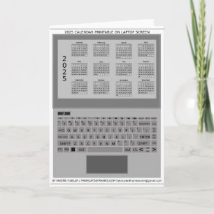 Silver Notebook-Tastatur 2025 Kalender auf Bildsch Karte